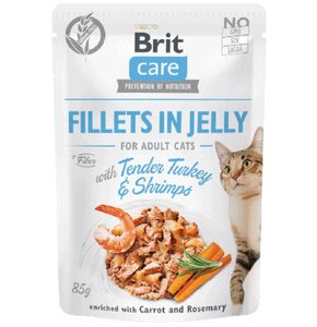 Karma dla kota BRIT CARE Fillets In Jelly Tender Turkey&Shrimps 85 g