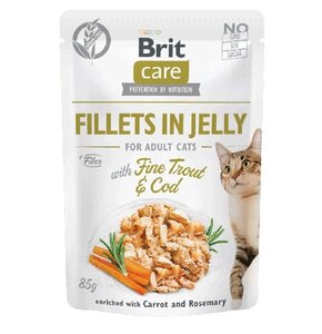 Karma dla kota BRIT CARE Fillets In Jelly Fine Trout&Cod 85 g