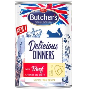 Karma dla kota BUTCHER'S Delicious Dinners kawałki z wołowiną w galaretce 400 g