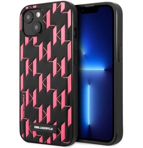 Etui KARL LAGERFELD Monogram Plaque do Apple iPhone 13 Mini Różowy