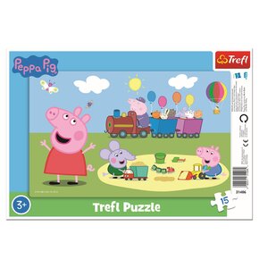 Puzzle TREFL Świnka Peppa Wesoły pociąg 31406 (15 elementów)