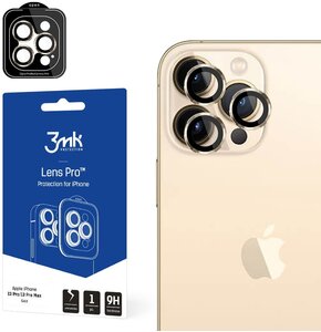 Szkło hartowane na obiektyw 3MK Lens Protection Pro do Apple iPhone 13 Pro/13 Pro Max Złoty