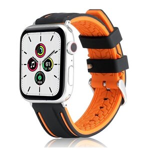 Pasek BELINE Silicone do Apple Watch 2/3/4/5/6/7/8/SE/SE 2/Ultra (42/44/45/49mm) Czarno-pomarańczowy