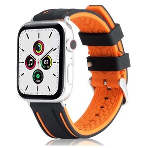Pasek BELINE Solid Silicone do Apple Watch 2/3/4/5/6/7/8/SE/SE 2 (38/40/41mm) Pomarańczowo-czarny