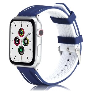 Pasek BELINE Solid Silicone do Apple Watch 2/3/4/5/6/7/8/SE/SE 2/Ultra (42/44/45/49mm) Granatowo-biały