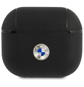 Etui na słuchawki BMW Geniune Leather Silver Logo do Apple AirPods 3 gen Granatowy