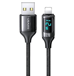 Kabel USB - Lightning USAMS SJ543USB01 z wyświetlaczem LCD 1.2m Czarny