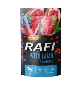 Karma dla psa RAFI z jagnięciną, borówką i żurawiną 500 g