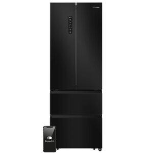 Lodówka HISENSE RF632N4AFE1 4D SkyLine No frost 200 cm Czarna Wi-Fi ConnectLife Metal Tech Cooling