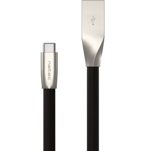 Kabel USB - USB Typ-C NATEC Prati 1 m Czarno-srebrny