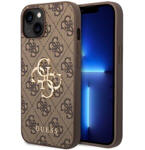 Etui GUESS 4G Big Metal Logo do Apple iPhone 14 Brązowy