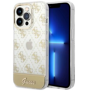 Etui GUESS 4G Pattern Script do Apple iPhone 14 Pro Złoty