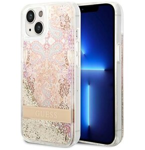 Etui GUESS Paisley Liquid Glitter do Apple iPhone 14 Plus/15 Plus Złoty