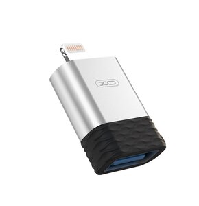 Adapter USB - Lightning XO NB186 OTG Srebrny