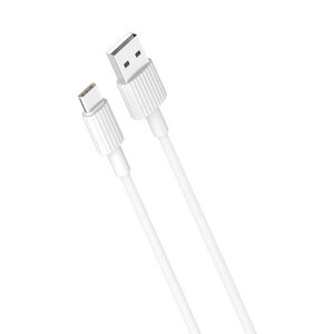 Kabel USB - USB-C XO NB156 2.4A 1 m Biały