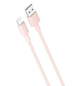 Kabel USB - Lightning XO NB156 2.4A 1 m Różowy