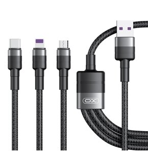 Kabel USB - Lightning/USB-C/micro USB XO 3w1 NB-Q191 1.2 m Czarny
