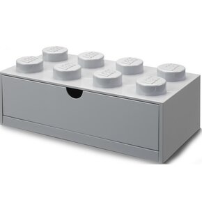 Pojemnik na LEGO z szufladką Brick 8 Szary 40211740