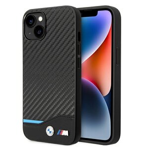 Etui BMW Leather Carbon do Apple iPhone 14 Plus Czarny