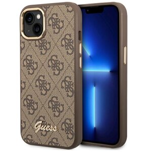 Etui GUESS 4G Vintage Gold Logo do Apple iPhone 14 Brązowy