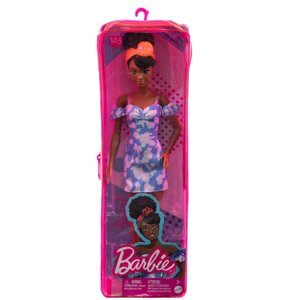 Lalka Barbie Fashionistas Wybielana Niebieska sukienka HBV17