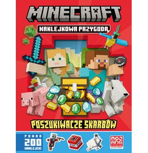 Książka z zadaniami Minecraft Naklejkowa przygoda Poszukiwacze skarbów (miękka okładka)