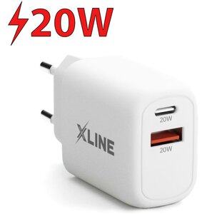 Ładowarka sieciowa X-LINE WC620W 20W+20W Biały