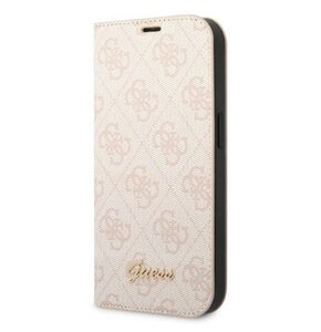 Etui GUESS 4G Vintage Gold Logo do Apple iPhone 14 Pro Różowy