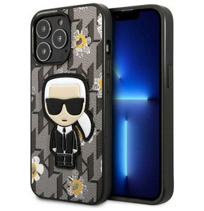 Etui KARL LAGERFELD Flower Ikonik Karl do Apple iPhone 13 Pro Szary