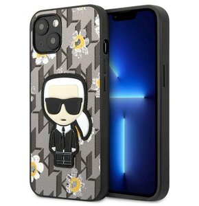 Etui KARL LAGERFELD Flower Ikonik Karl do Apple iPhone 13 Szary