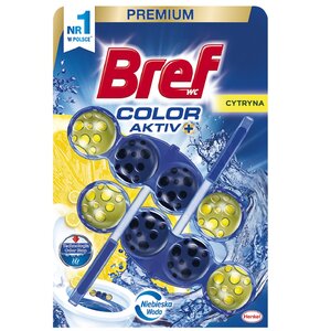 Kostka do WC BREF Color Aktiv Cytryna 2x50g