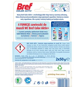Kostka do WC BREF Color Aktiv Eukaliptus 2x50g