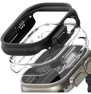 Etui RINGKE Slim do Apple Watch Ultra 1/2 (49mm) Przezroczysty/Czarny (2szt.)