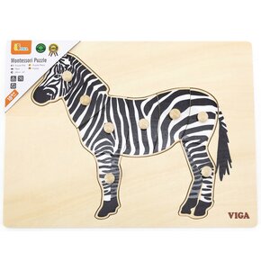 Puzzle VIGA Na podkładce: Zebra 44603 (8 elementów)