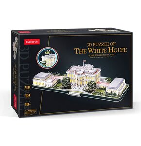 Puzzle 3D CUBIC FUN Budowle Świata LED Biały Dom L529H (151 elementów)