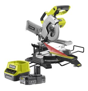 Pilarka ukosowa RYOBI R18MS216-0 + Akumulator RYOBI ONE+ RC18120-120 2Ah 18V + ładowarka