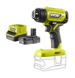 Opalarka RYOBI R18HG-0 + Akumulator RYOBI ONE+ RC18120-120 2Ah 18V + ładowarka