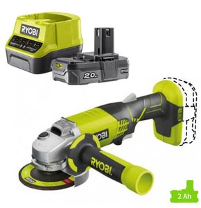 Szlifierka kątowa RYOBI R18AG-0 + Akumulator RYOBI ONE+ RC18120-120 2Ah 18V + ładowarka