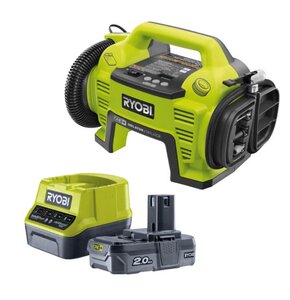 Kompresor bezzbiornikowy RYOBI R18I-0 + Akumulator RYOBI ONE+ RC18120-120 2Ah 18V + ładowarka