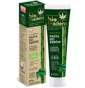 Pasta do zębów BIO MADENT Konopna z węglem drzewnym bambusowym 100 ml