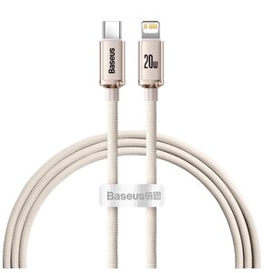 Kabel USB Typ-C - Lightning BASEUS Crystal Shine 2.4A 20W 2 m Różowy