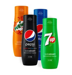 Syrop SODASTREAM Pepsi, Mirinda, 7UP, Pepsi Max Zero 4 x 440 ml