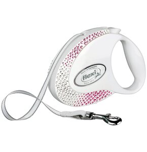 Smycz FLEXI Glam Composition M (5 m - 25 kg) Biały