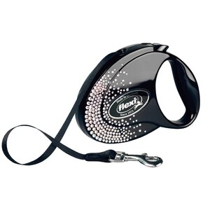 Smycz FLEXI Splash Crystal M (5 m - 25 kg) Czarny