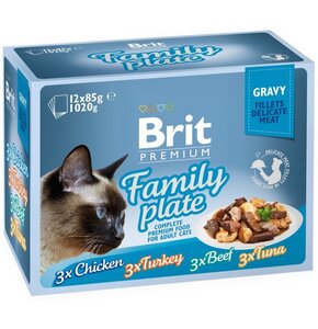 Karma dla kota BRIT Premium Family Plate Mix smaków (12 x 85 g)