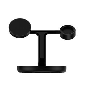 Ładowarka indukcyjna BASEUS Swan 3w1  15W Czarna Qi MagSafe