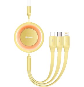 Kabel USB do Micro USB/Lightning/USB-C BASEUS Bright Mirror 2 1.1 m Żółty