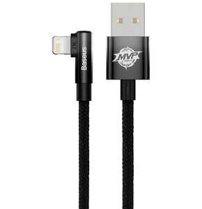 Kabel USB - Lightning kątowy BASEUS MVP 2 1 m Czarny