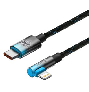 Kabel USB Typ-C - Lightning kątowy BASEUS MVP2 2m Czarno-niebieski