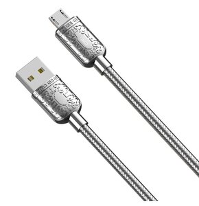 Kabel USB - Micro USB XO NB216 2.4A 1 m Srebrny